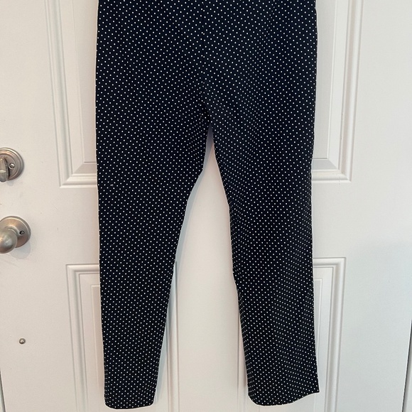 Black Pants with White Polka Dots Size 8 - Picture 3 of 4